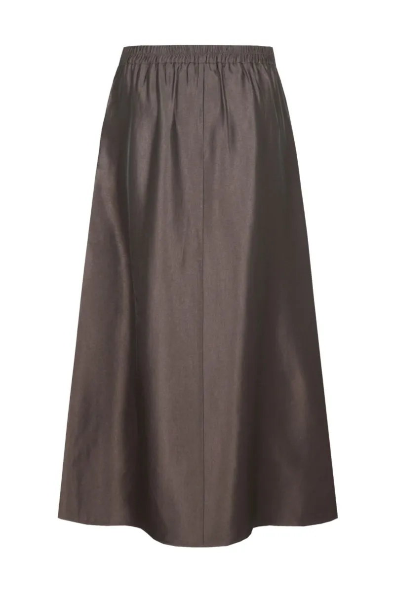 G-maxx Catriona Skirt Dark Earth, damesrok in donkeraardekleur